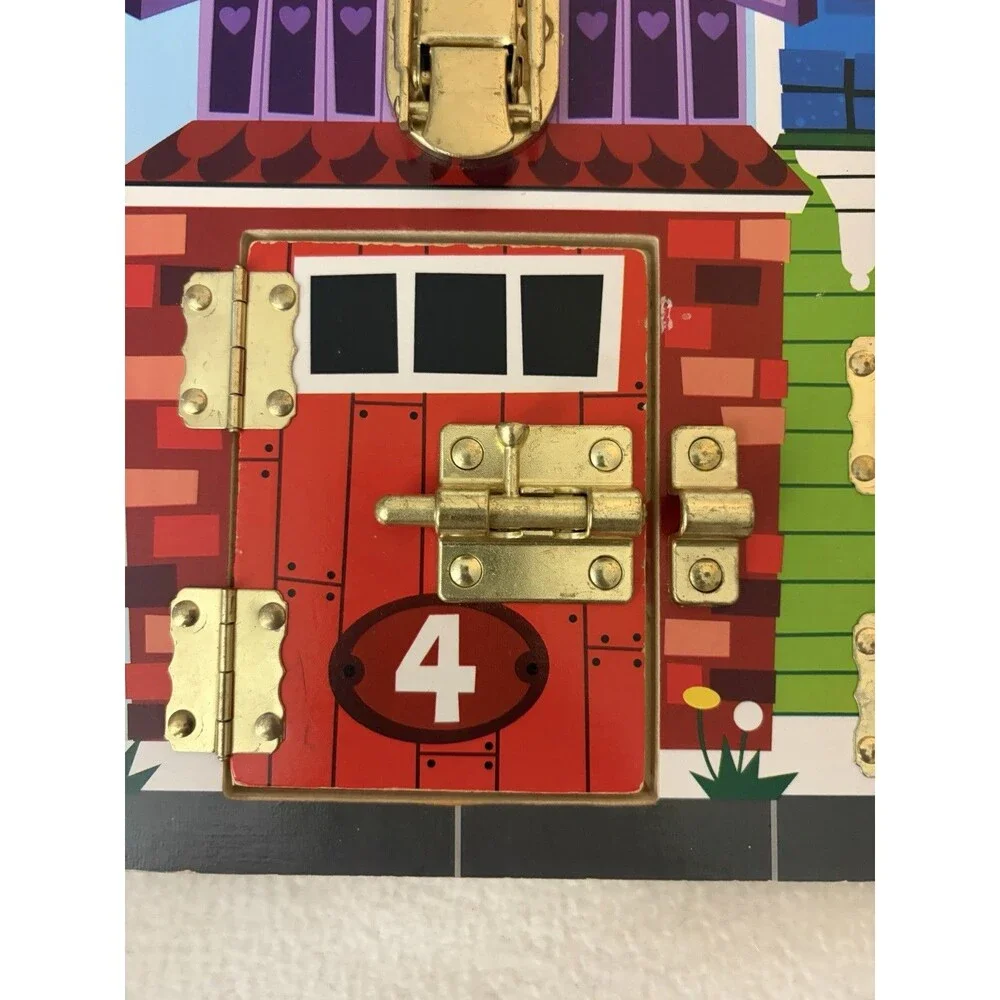 Melissa & Doug Latches Board Kids Wooden Montessori Learning Activity Toy